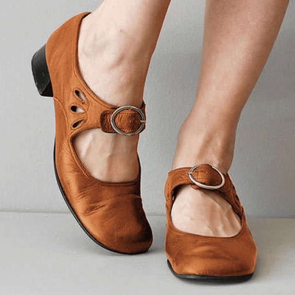 Leder-Sandalen mit Dämpfung für Fuß- und Knieschmerzen