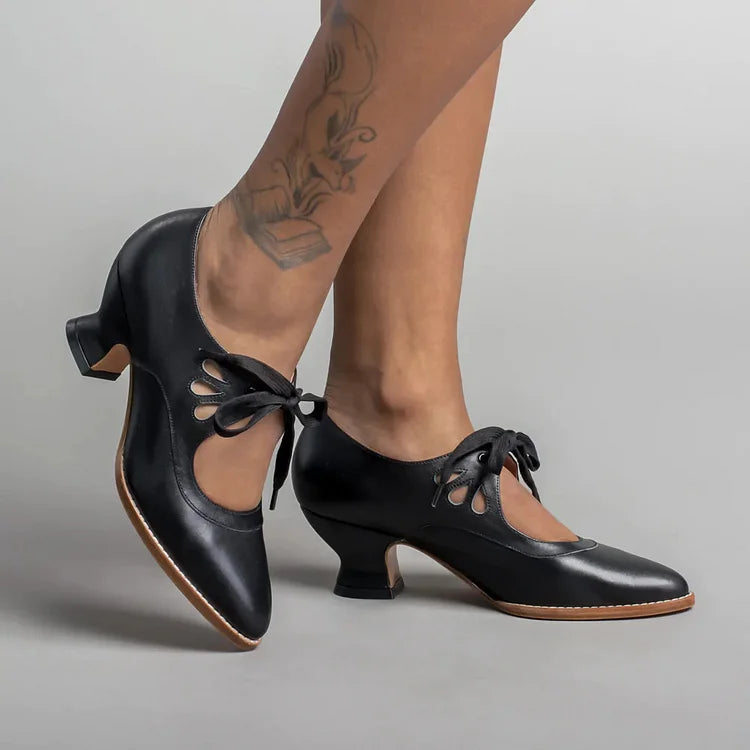 Edwardianische Damenschuhe aus Leder