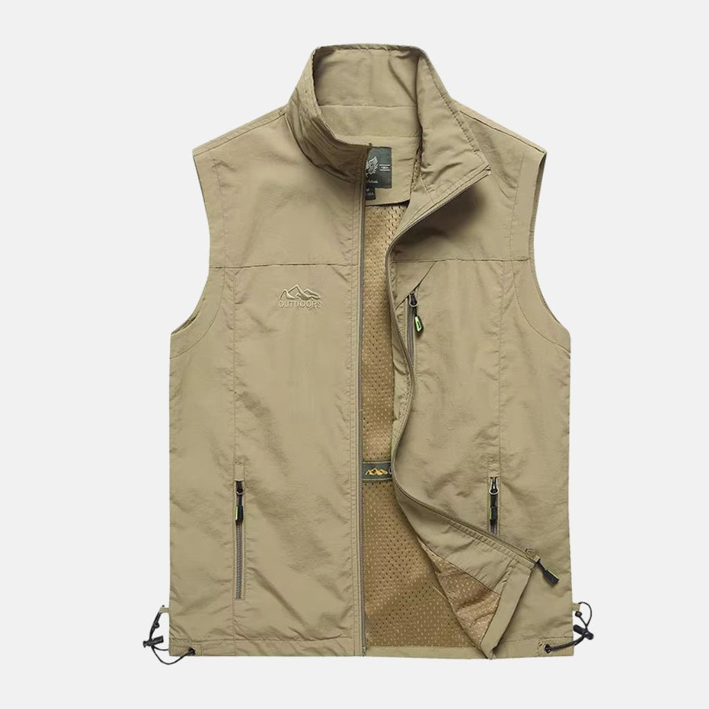 Herren Multifunktionsweste: Leichte Outdoor-Weste mit Taschen