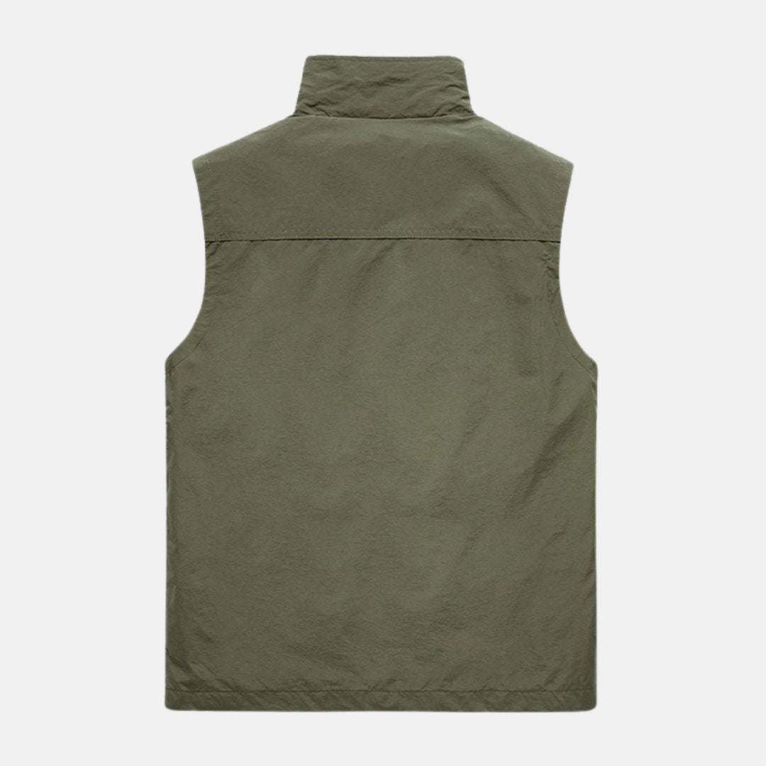 Herren Multifunktionsweste: Leichte Outdoor-Weste mit Taschen