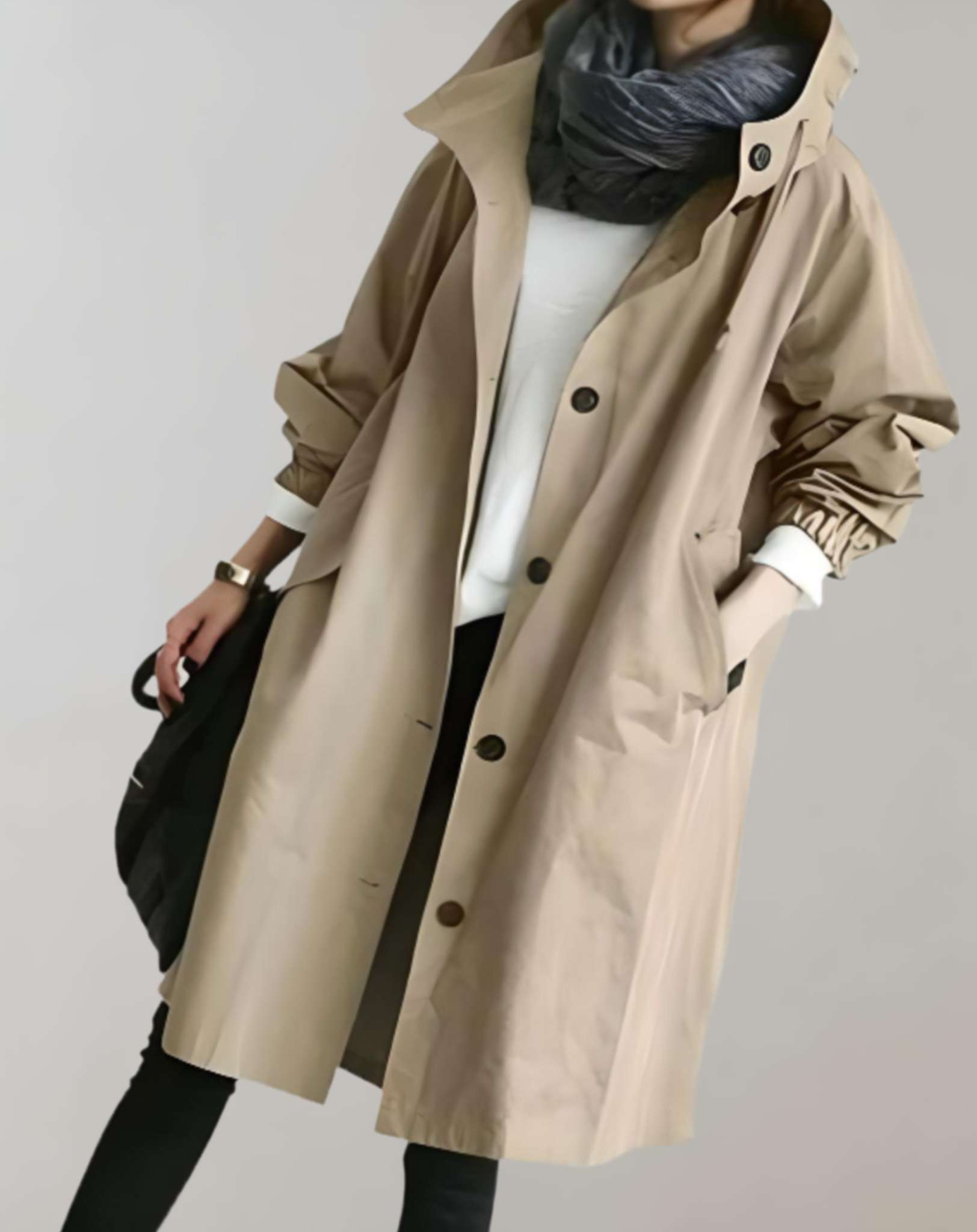 Wasserfester Kapuzen-Trenchcoat - Warm & Stilvoll