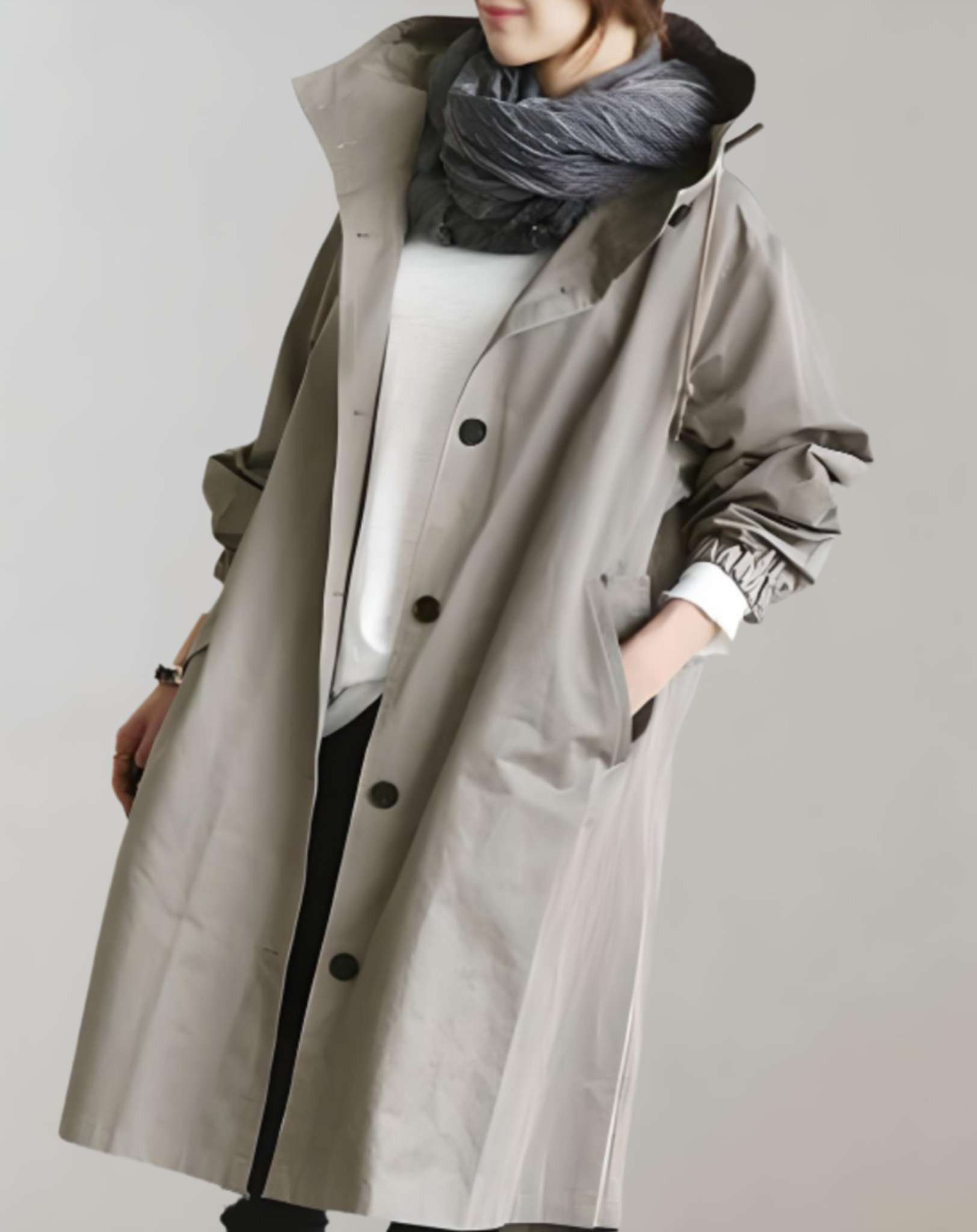Wasserfester Kapuzen-Trenchcoat - Warm & Stilvoll