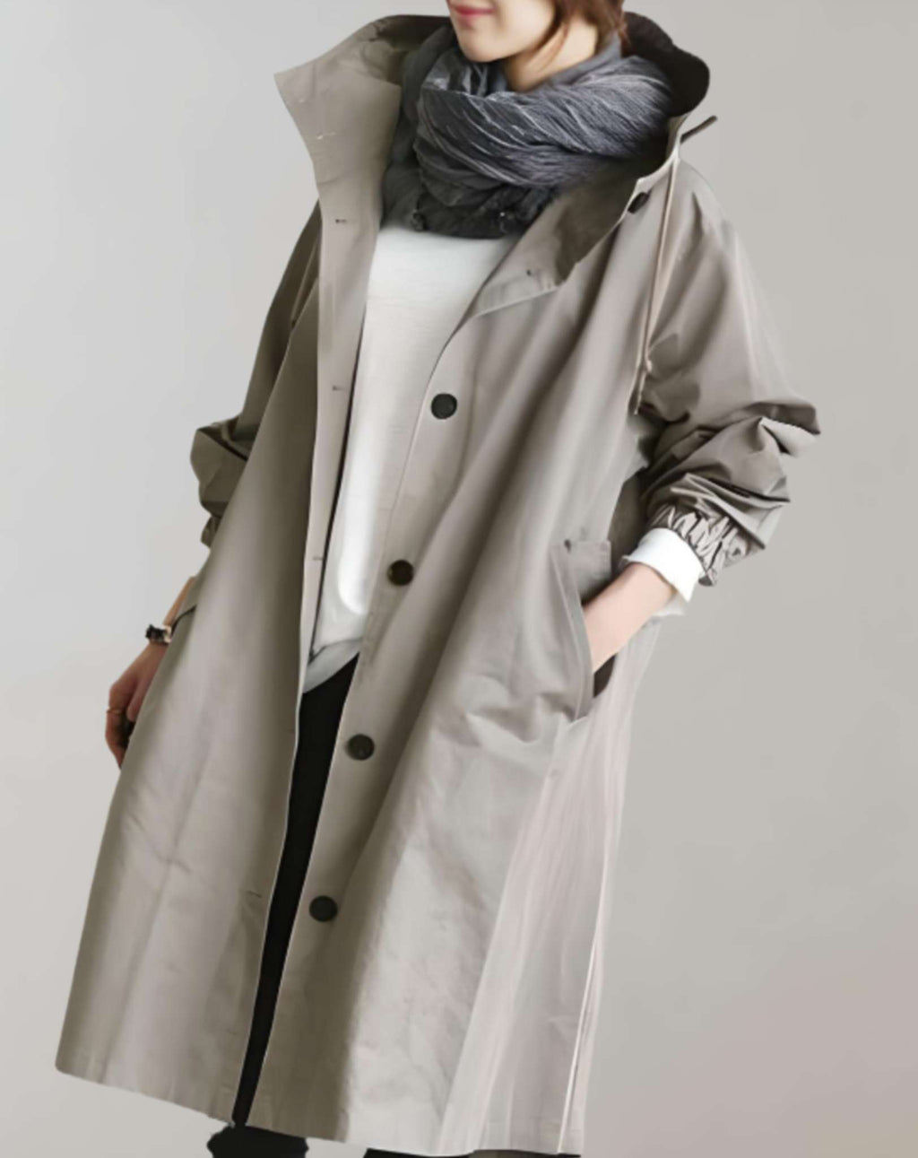 Wasserfester Kapuzen-Trenchcoat - Warm & Stilvoll