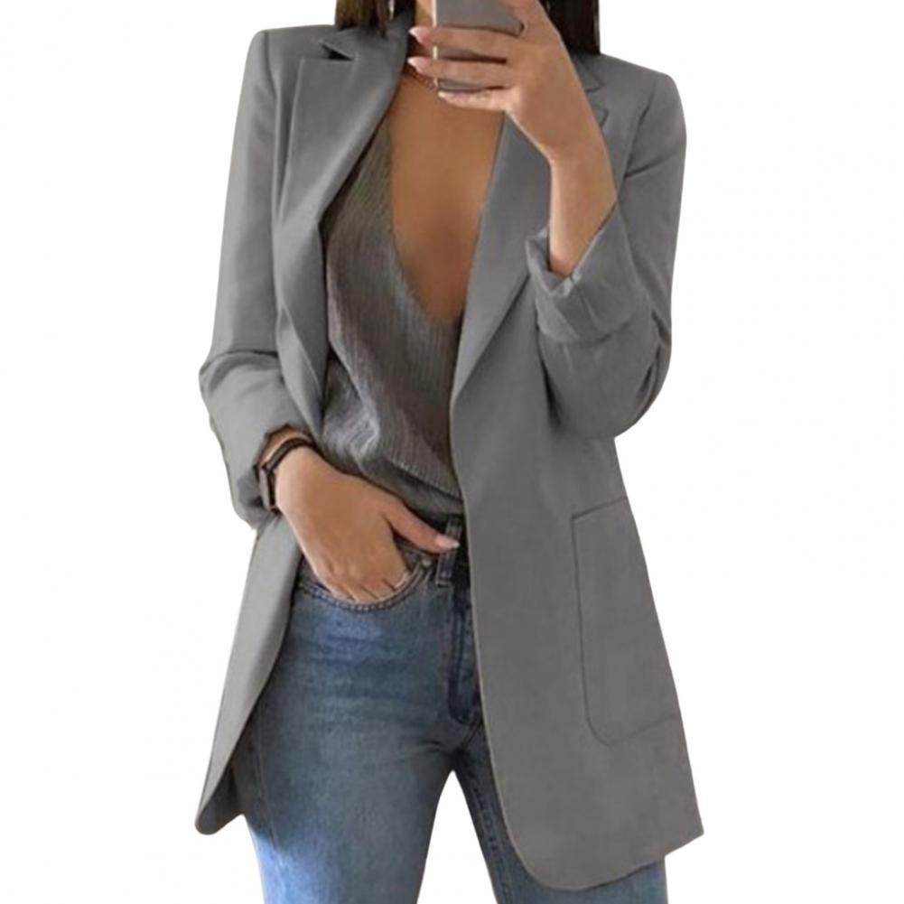 Eleganter Damen-Wollblazer mit langem Schnitt