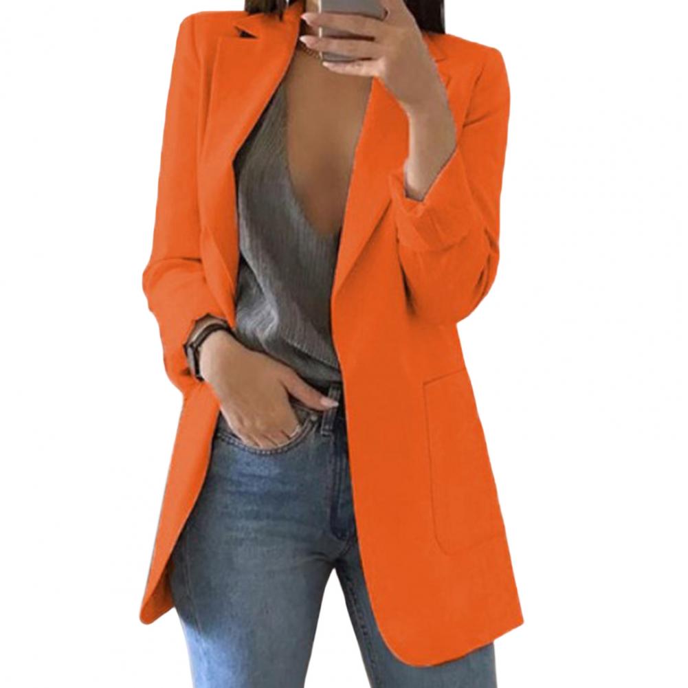 Eleganter Damen-Wollblazer mit langem Schnitt