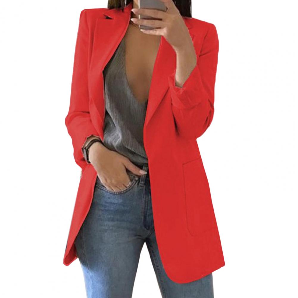 Eleganter Damen-Wollblazer mit langem Schnitt