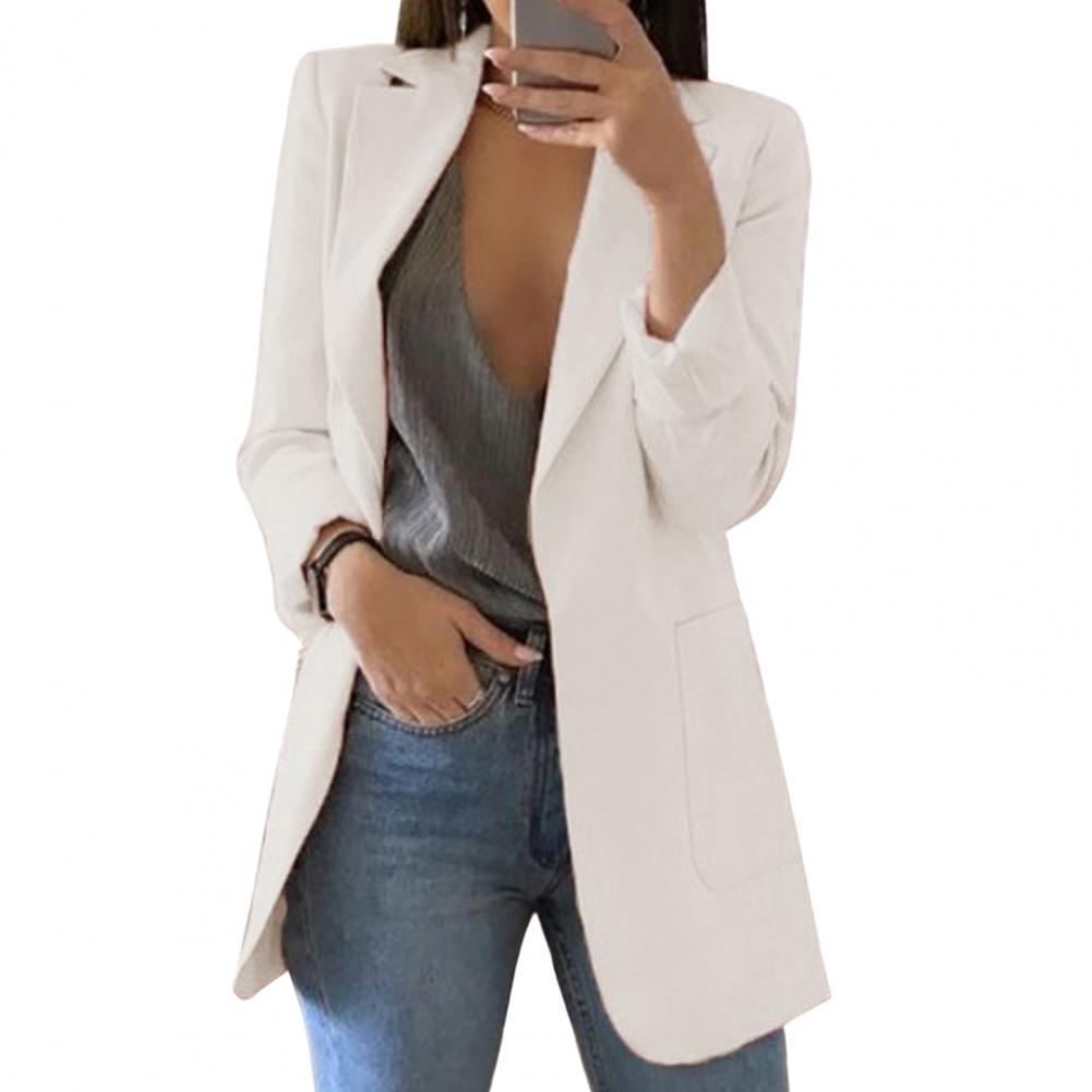 Eleganter Damen-Wollblazer mit langem Schnitt