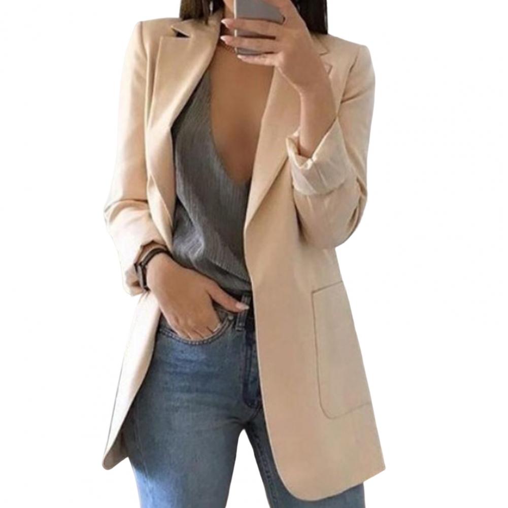 Eleganter Damen-Wollblazer mit langem Schnitt