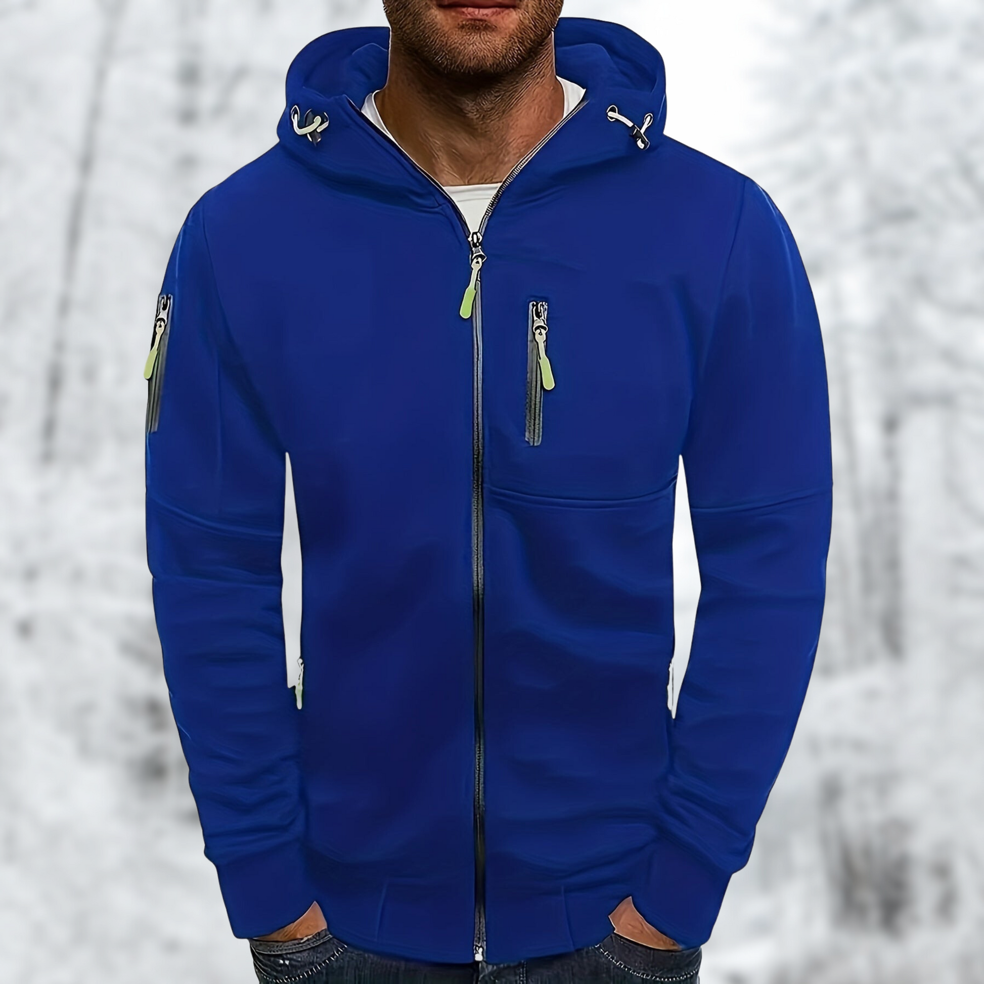 Herren Kapuzenjacke mit Reißverschluss: Hochwertiger, warmer Stoff