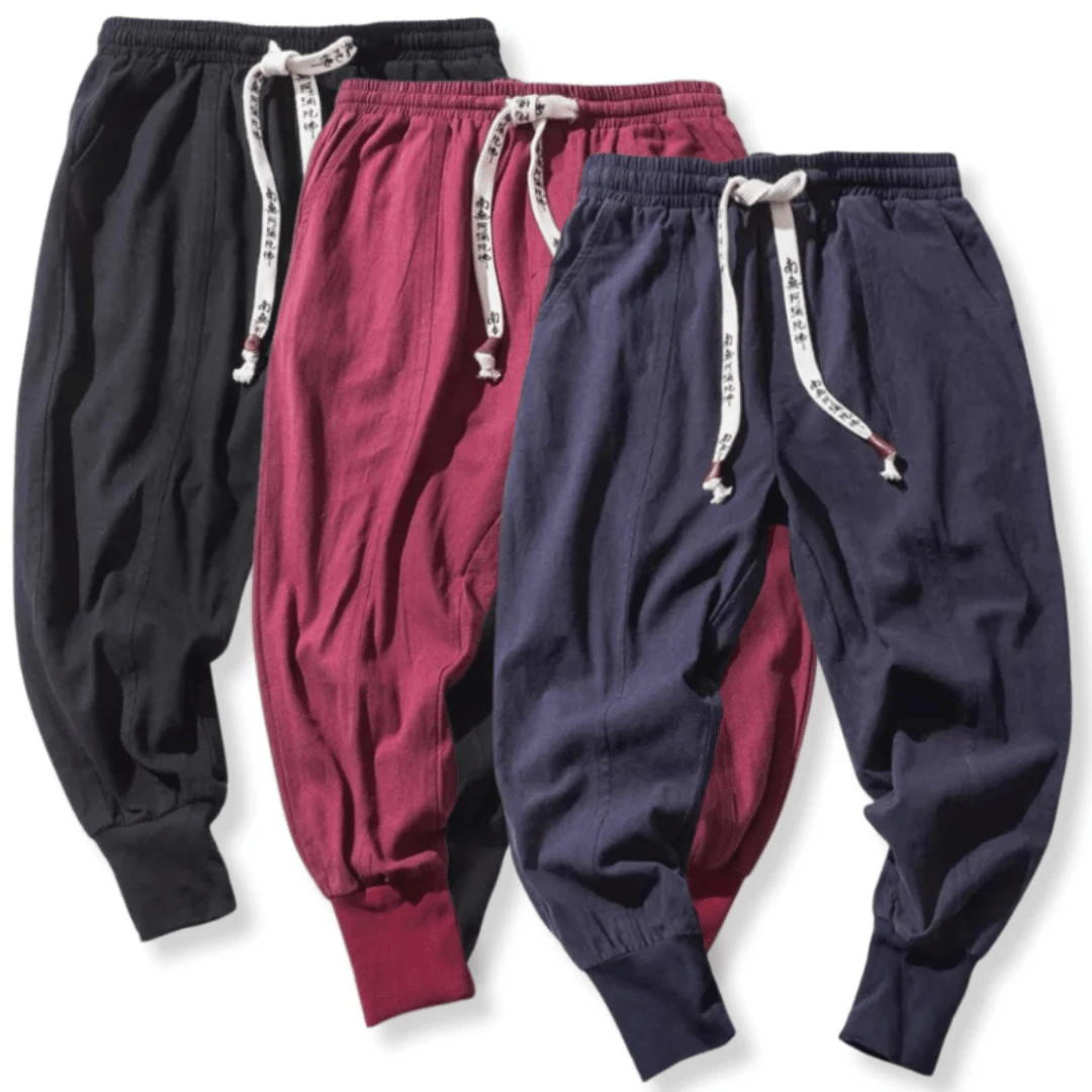 WW Kezno Japanische Baumwollhose: Weite, bequeme Hose im japanischen Stil