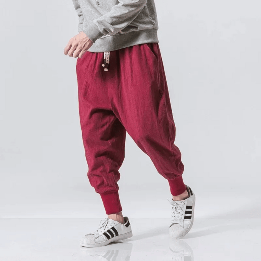 WW Kezno Japanische Baumwollhose: Weite, bequeme Hose im japanischen Stil