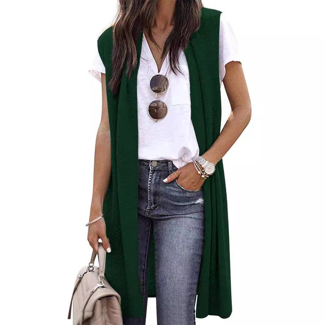 Damen Strickjacke mit langen Seiten: Offener Schnitt & lässiger Style