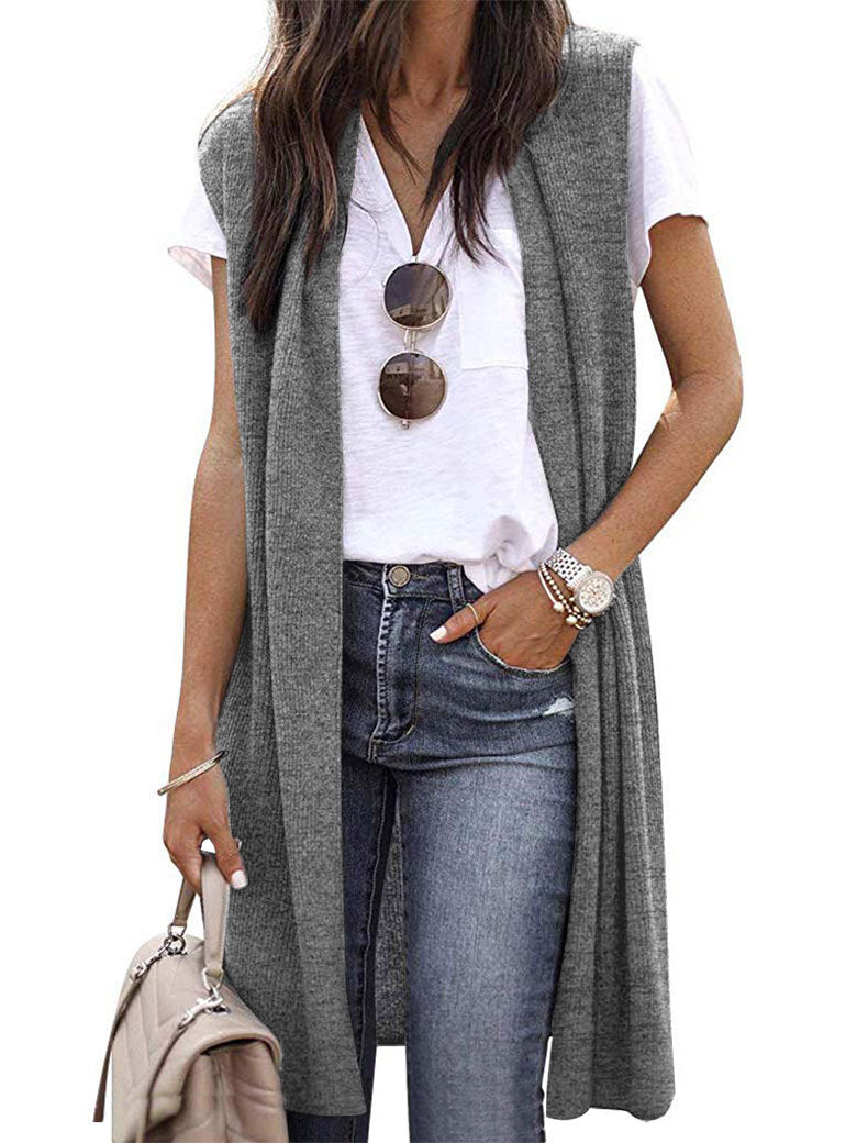 Damen Strickjacke mit langen Seiten: Offener Schnitt & lässiger Style