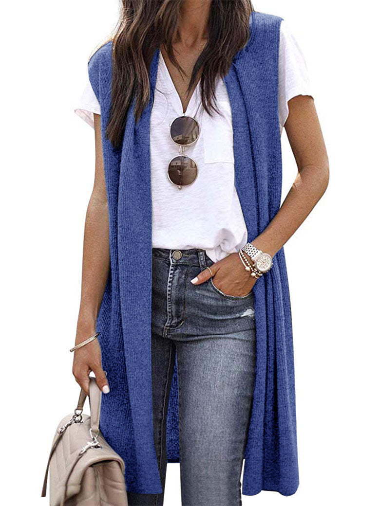 Damen Strickjacke mit langen Seiten: Offener Schnitt & lässiger Style