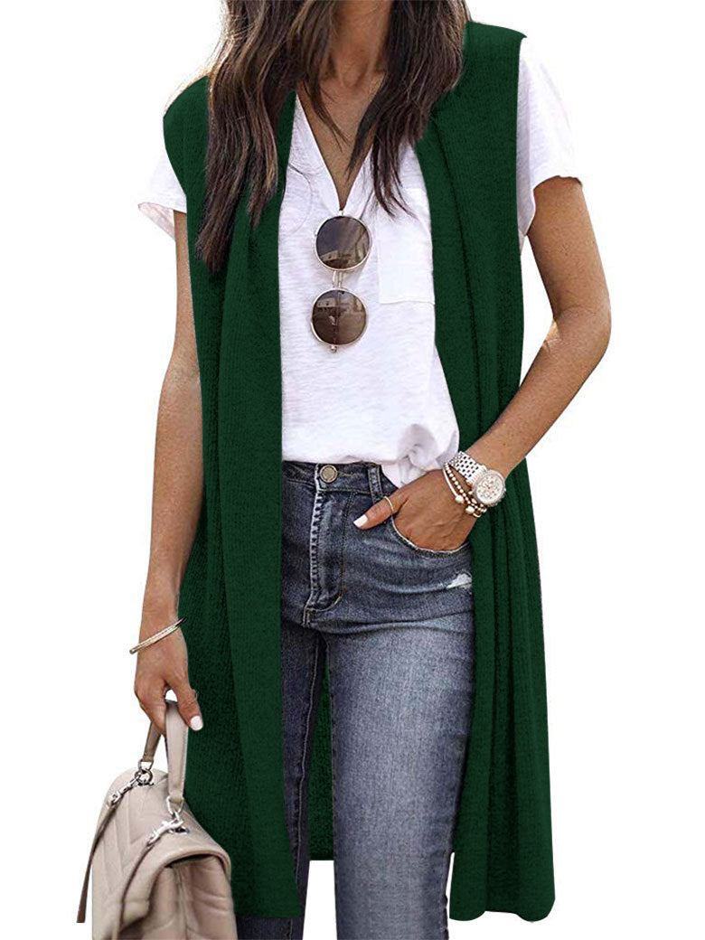 Damen Strickjacke mit langen Seiten: Offener Schnitt & lässiger Style