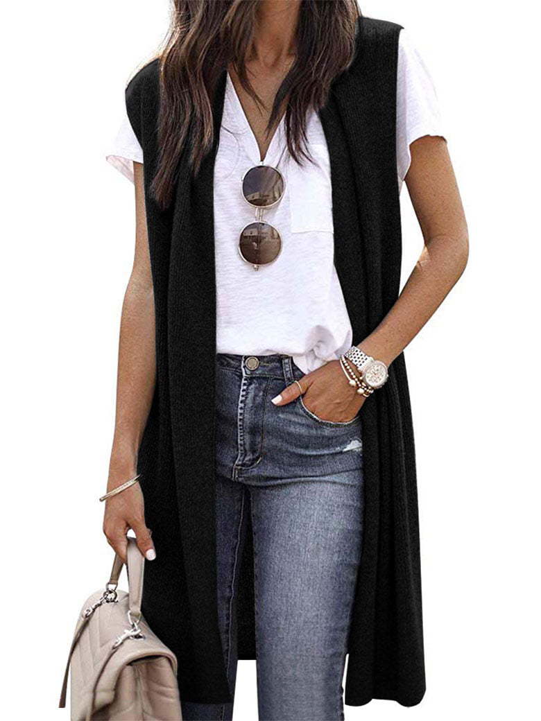 Damen Strickjacke mit langen Seiten: Offener Schnitt & lässiger Style