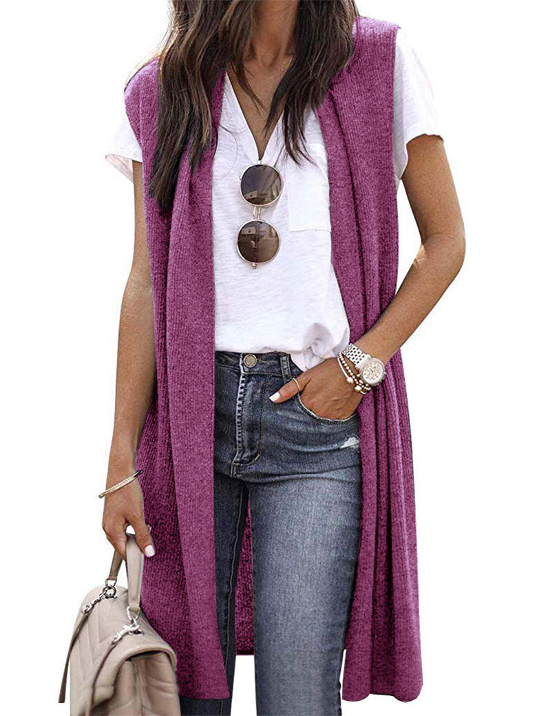 Damen Strickjacke mit langen Seiten: Offener Schnitt & lässiger Style