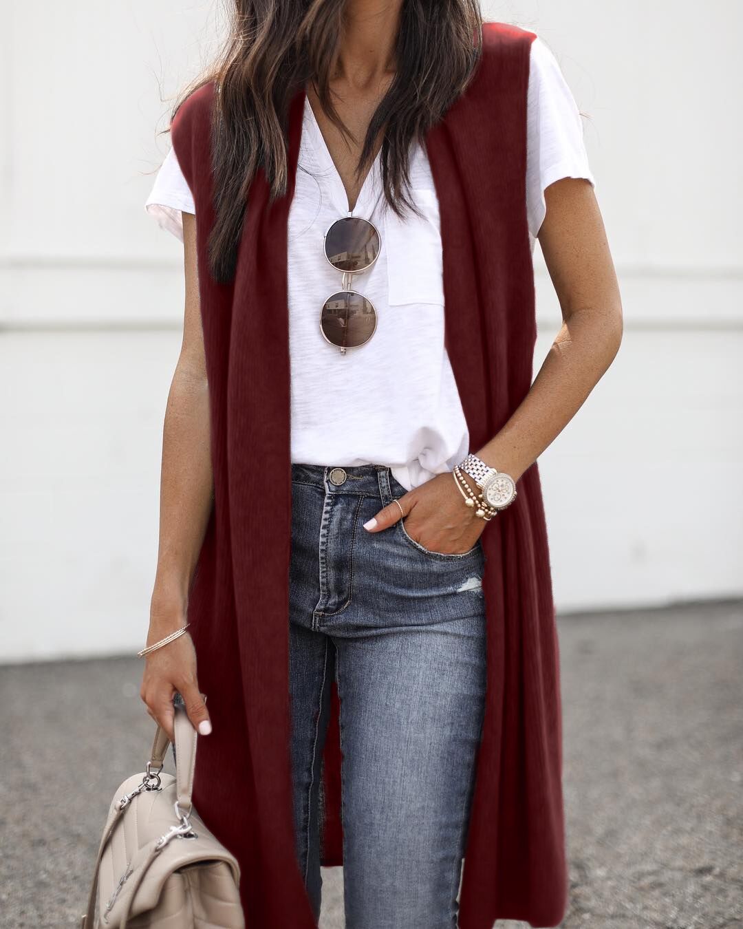 Damen Strickjacke mit langen Seiten: Offener Schnitt & lässiger Style