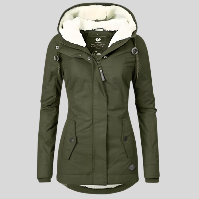 Wasserdichte Winterjacke mit Kapuze und Futter