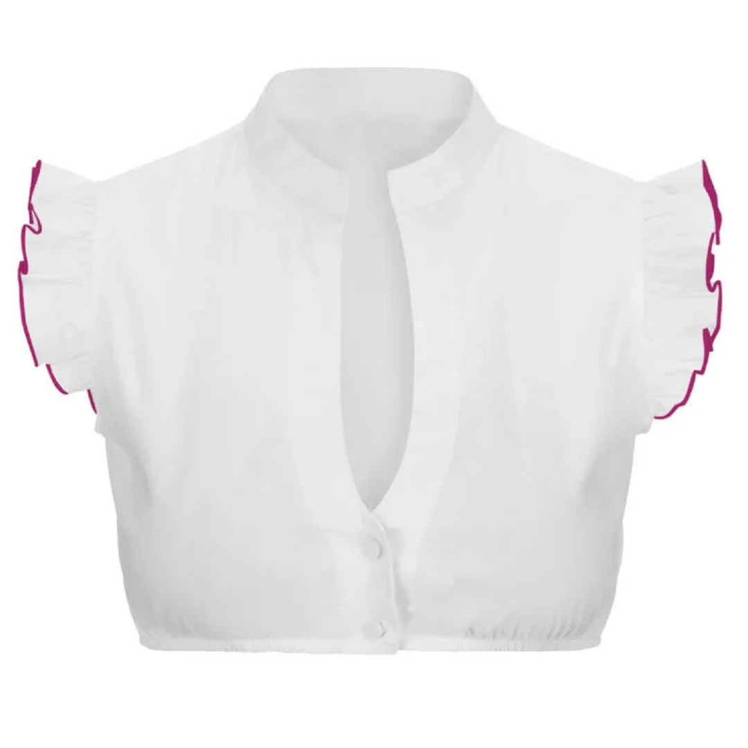 Kurzärmlige Damen-Dirndlbluse