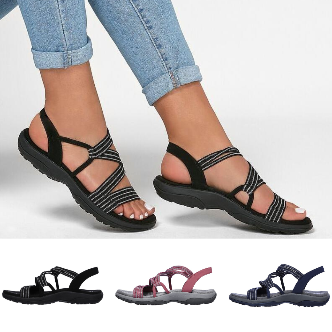 Damensandalen mit Fußgewölbestütze und bequemer Sohle