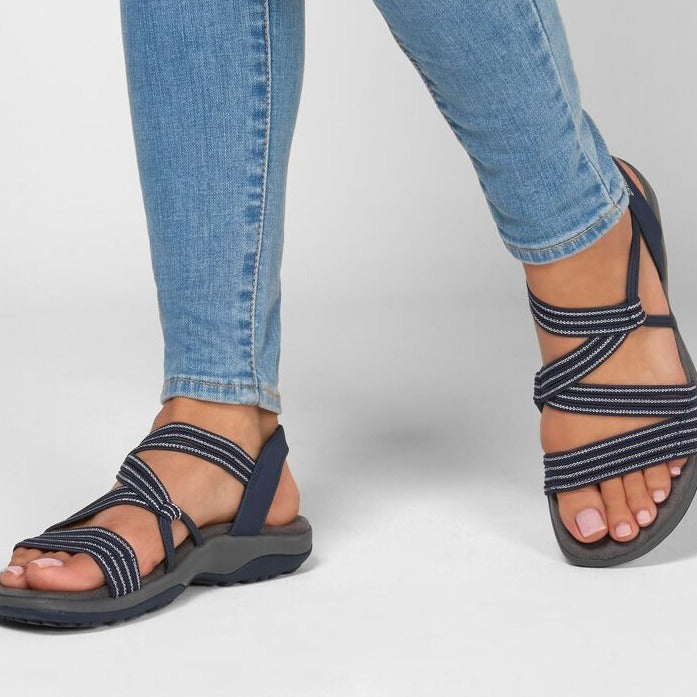 Damensandalen mit Fußgewölbestütze und bequemer Sohle
