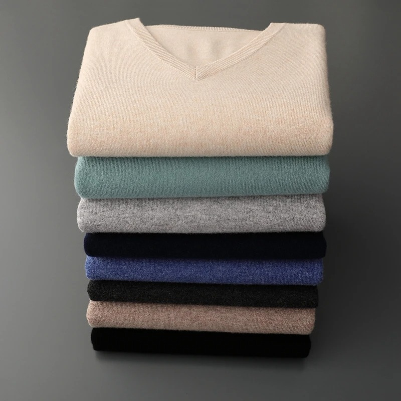 Herren Kaschmirpullover V-Ausschnitt