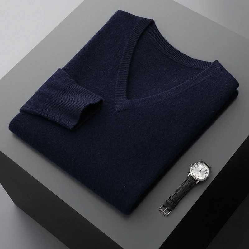 Herren Kaschmirpullover V-Ausschnitt