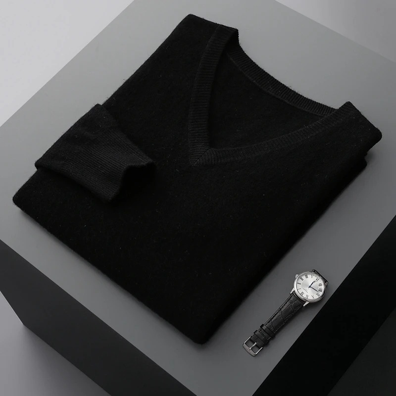 Herren Kaschmirpullover V-Ausschnitt