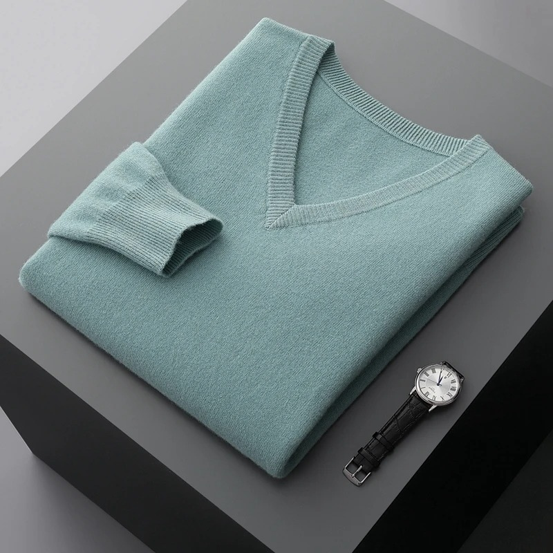 Herren Kaschmirpullover V-Ausschnitt
