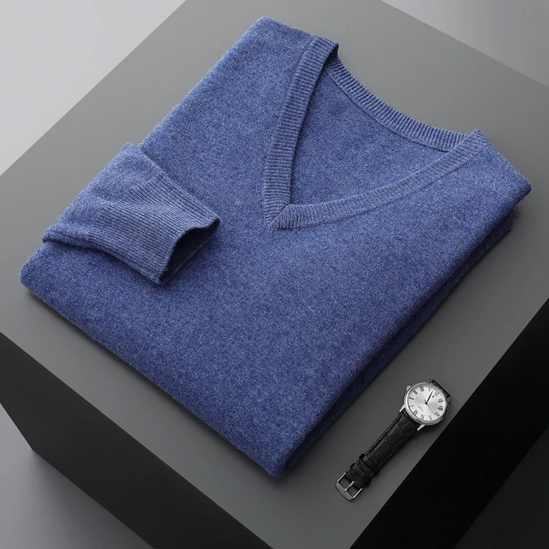 Herren Kaschmirpullover V-Ausschnitt
