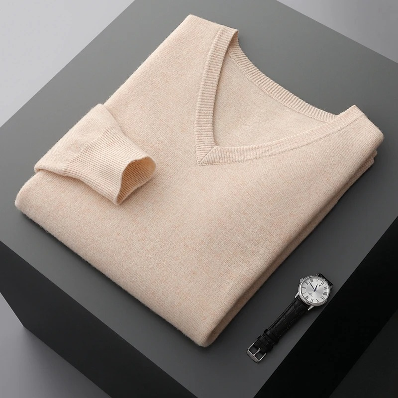 Herren Kaschmirpullover V-Ausschnitt