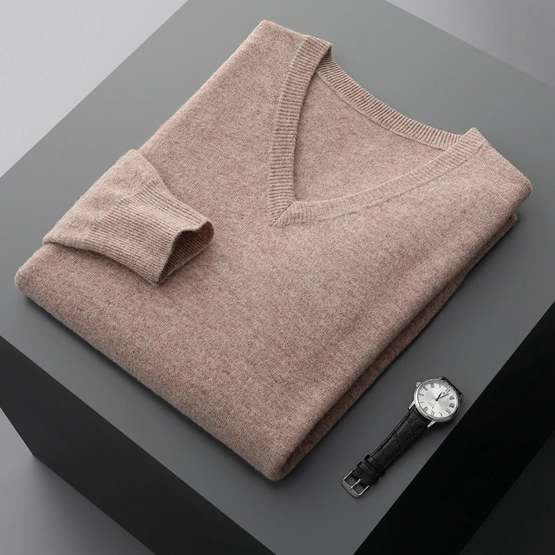 Herren Kaschmirpullover V-Ausschnitt