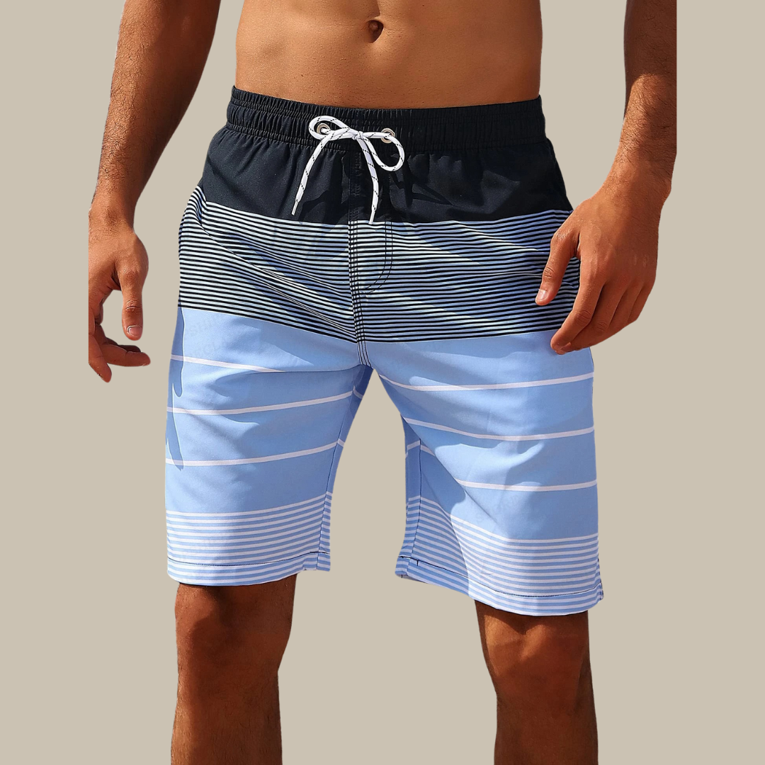 Schnelltrocknende Colorblock Badehose mit Stretch