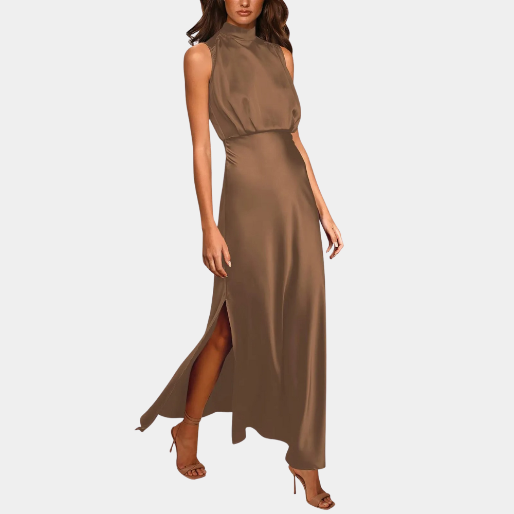 Elegantes Damen Maxikleid mit Schlitz