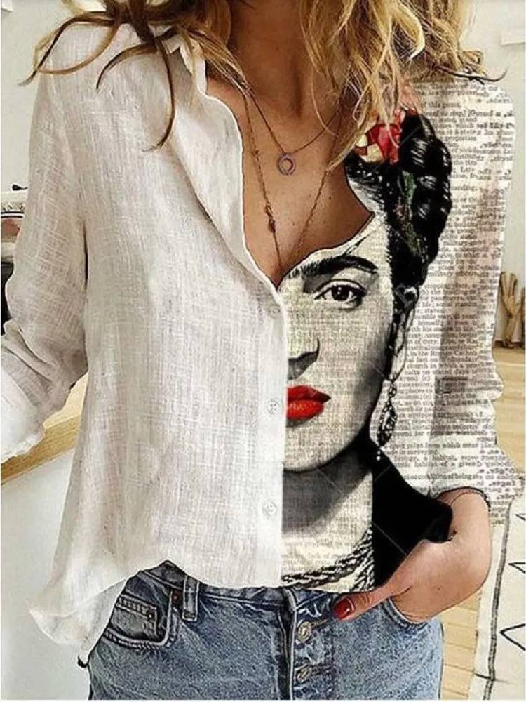 Frida Hemd mit Blumenmuster - Langarm &amp; lockerer Schnitt