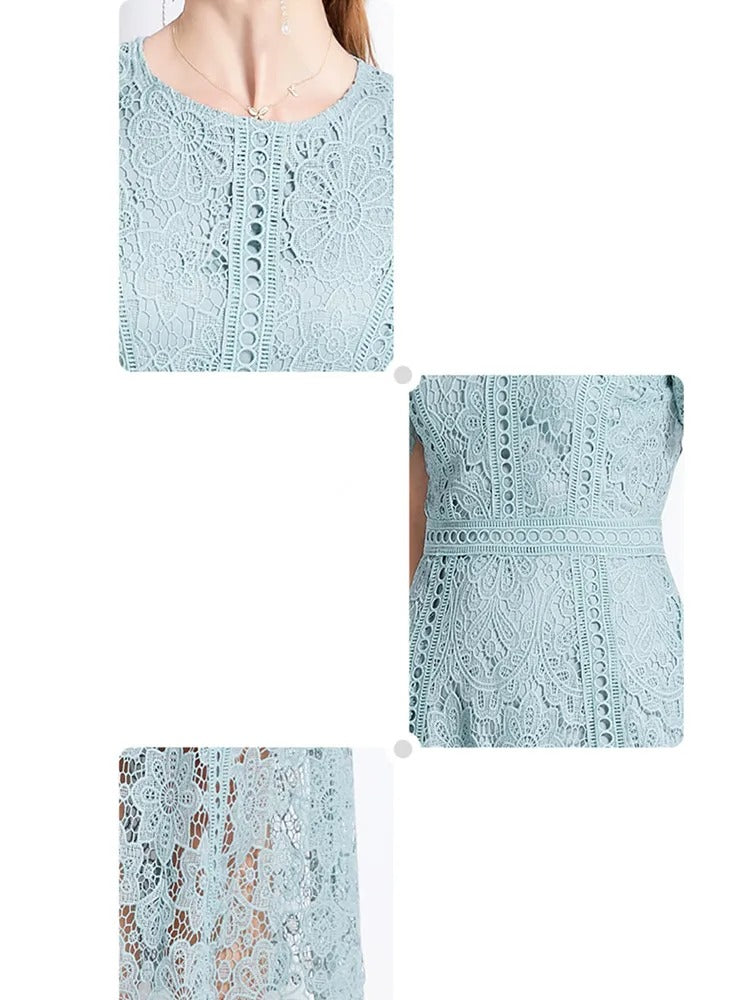 Elegantes Spitzenkleid Midi: Vielseitig & bequem