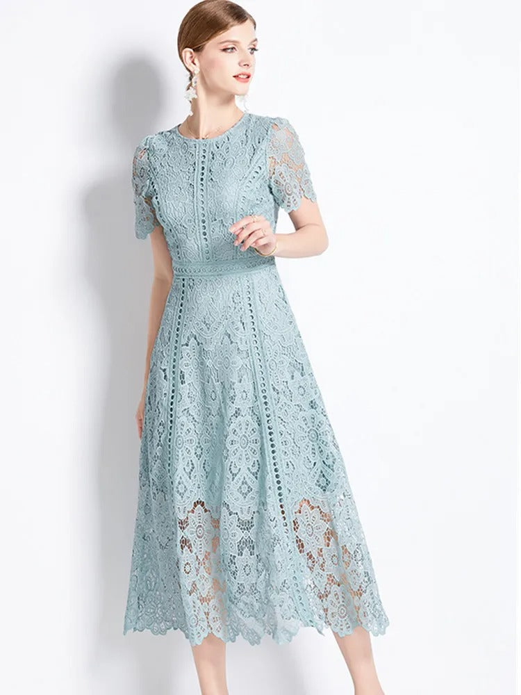 Elegantes Spitzenkleid Midi: Vielseitig & bequem