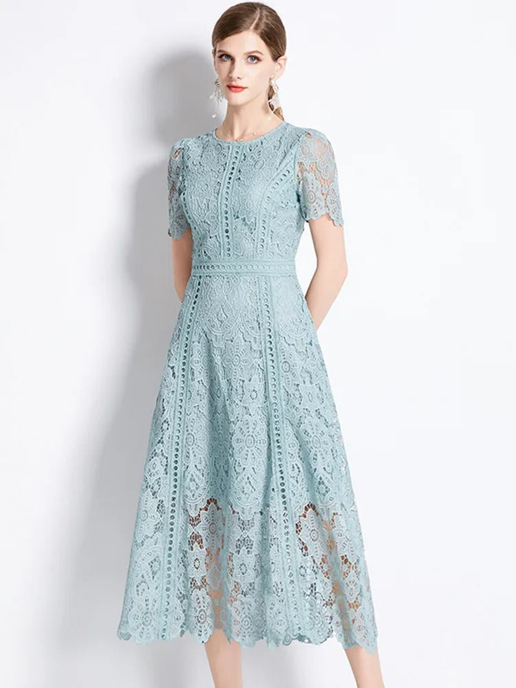 Elegantes Spitzenkleid Midi: Vielseitig & bequem