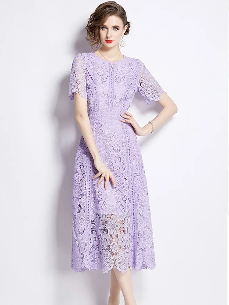 Elegantes Spitzenkleid Midi: Vielseitig & bequem