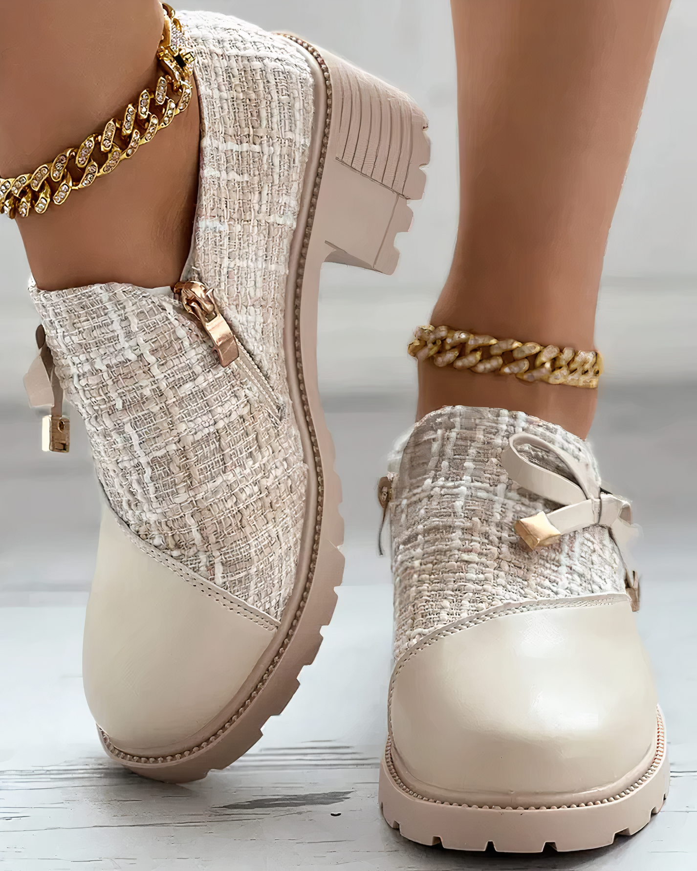 Damen Loafer mit Absatz und Spitze