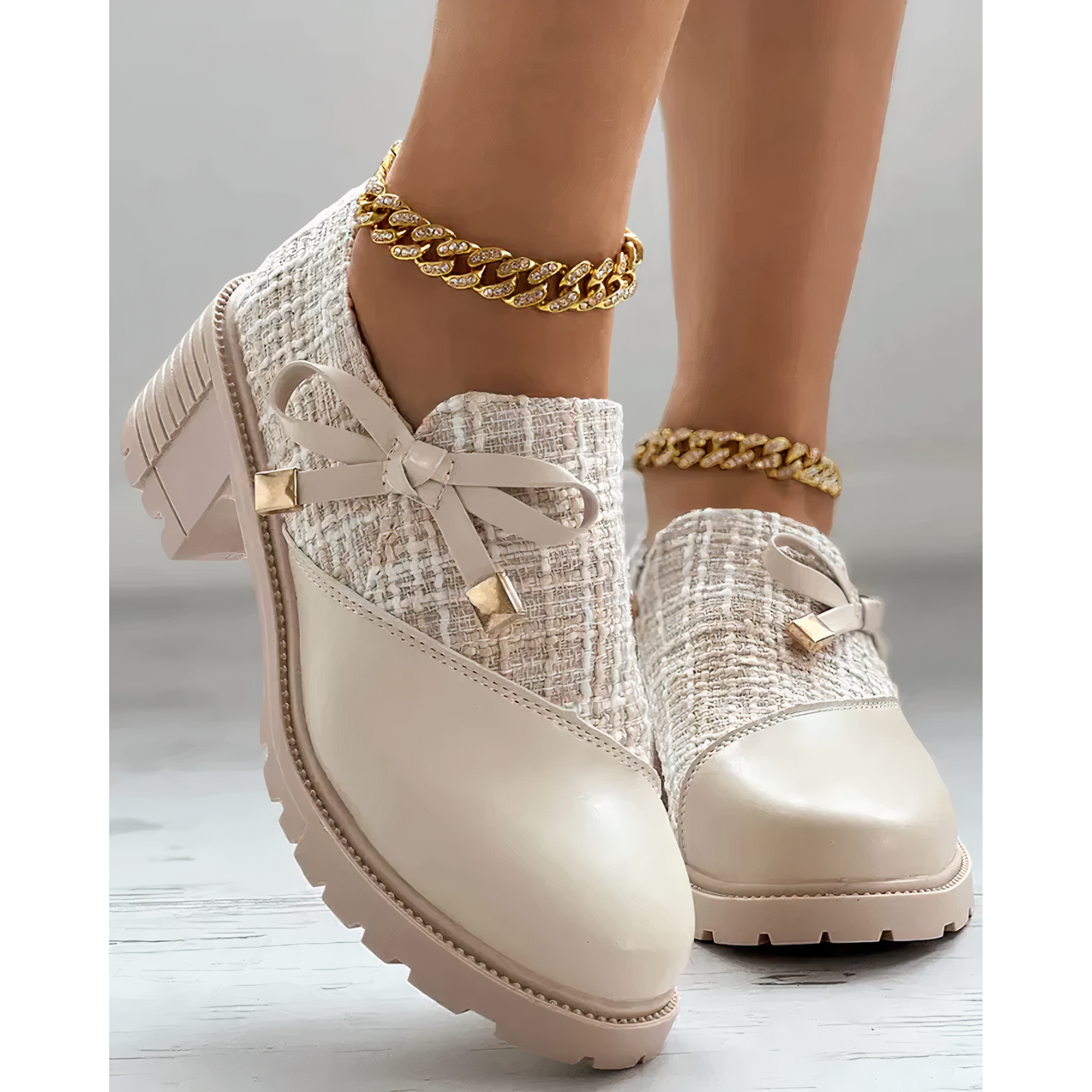 Damen Loafer mit Absatz und Spitze
