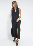 Schwarzes Kleid + Weste in Schwarz