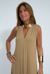 Kaffeefarbenes Kleid + Weste in Kaffee