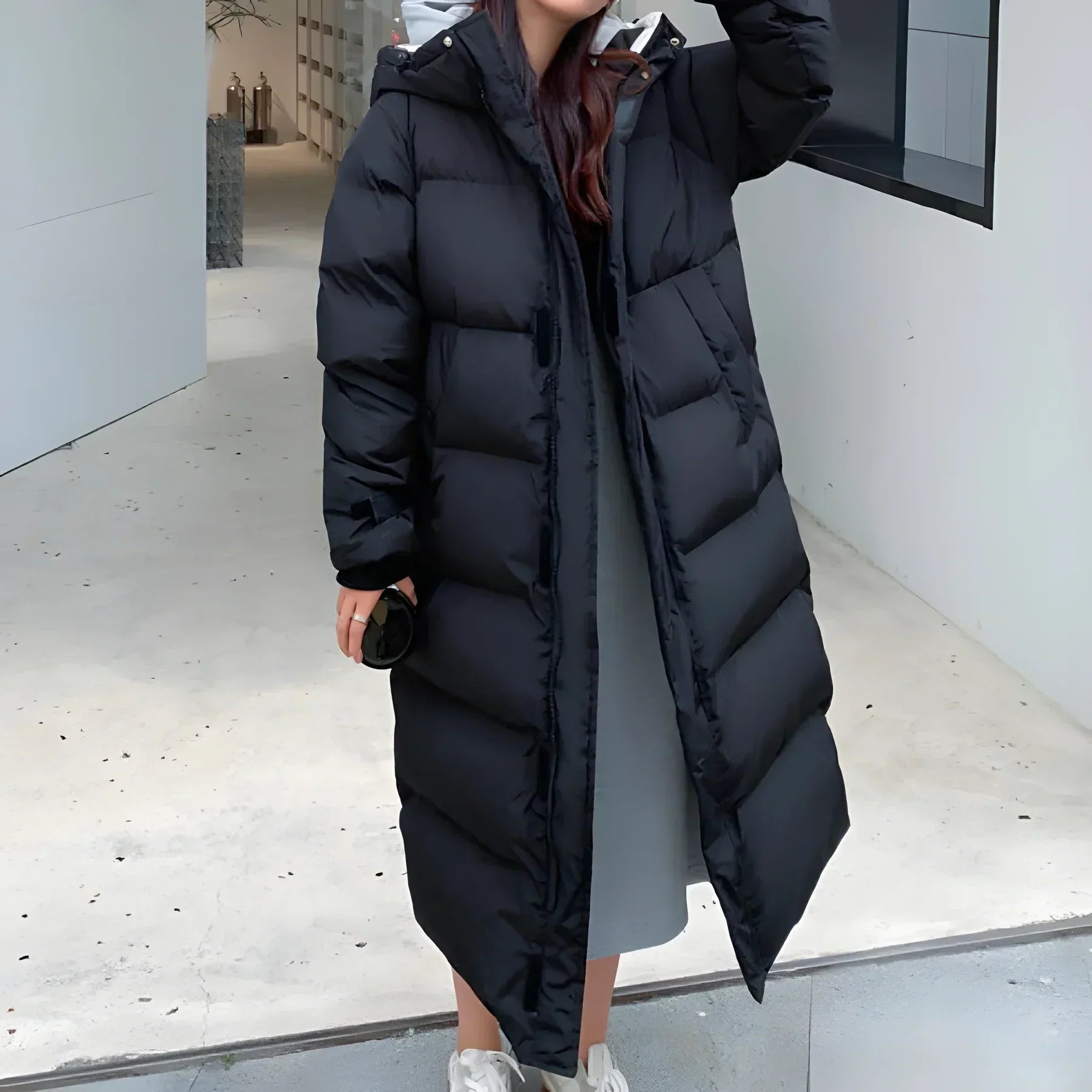 Wasser- und winddichte Damen Winterjacke Lang