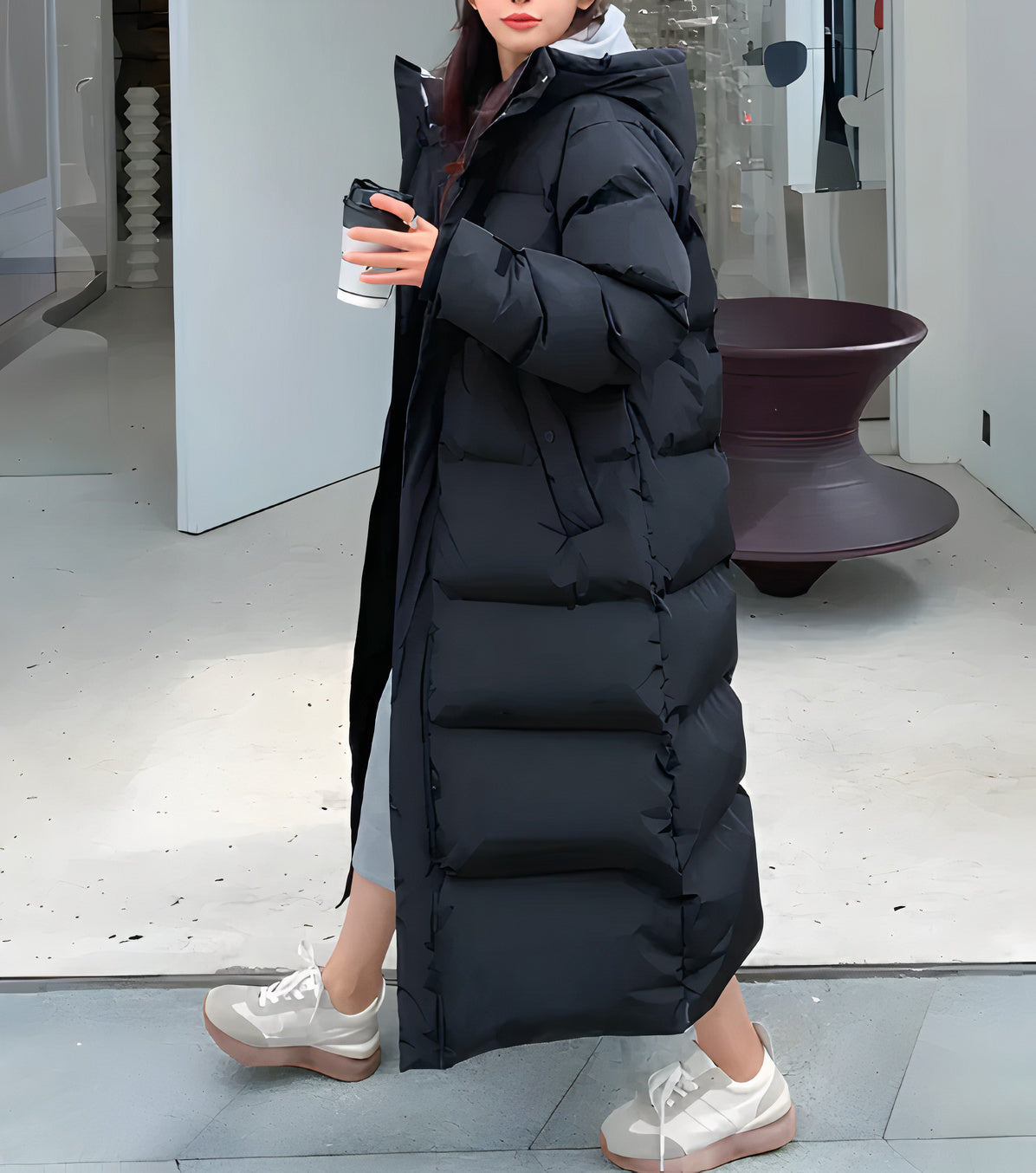 Wasser- und winddichte Damen Winterjacke Lang