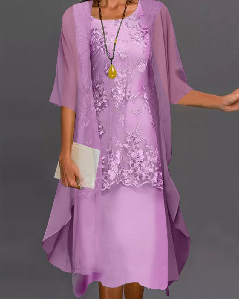 Elegantes Zweiteiliges Chiffonkleid