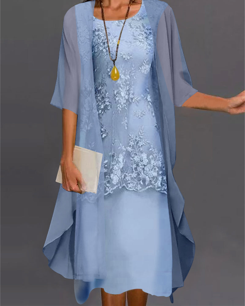 Elegantes Zweiteiliges Chiffonkleid