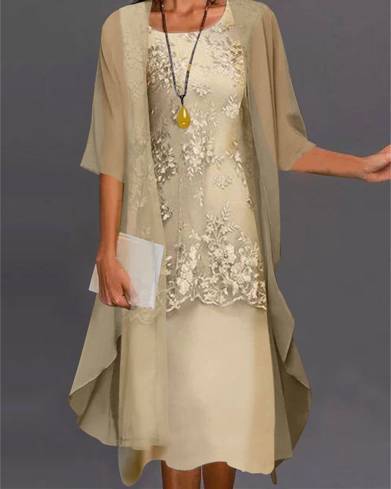 Elegantes Zweiteiliges Chiffonkleid
