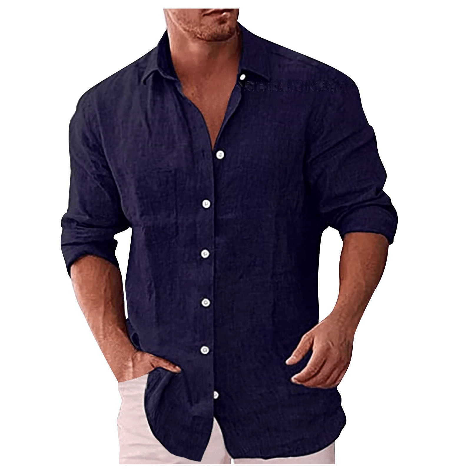 Herren Leinenhemd mit Umlegekragen - lässig & elegant
